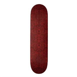 Skateboard Papel pintado floral rojo detallado