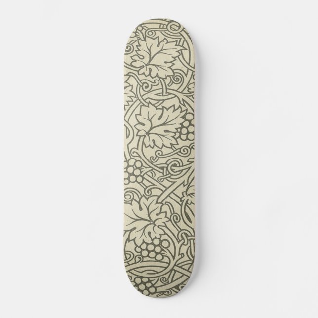 Skateboard Papel pintado verde de parra de William Morris (Anverso)