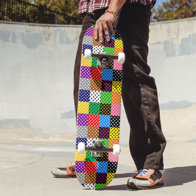 Skateboard Paquetes multicolores Quilt Polka Dots (Subido por el creador)