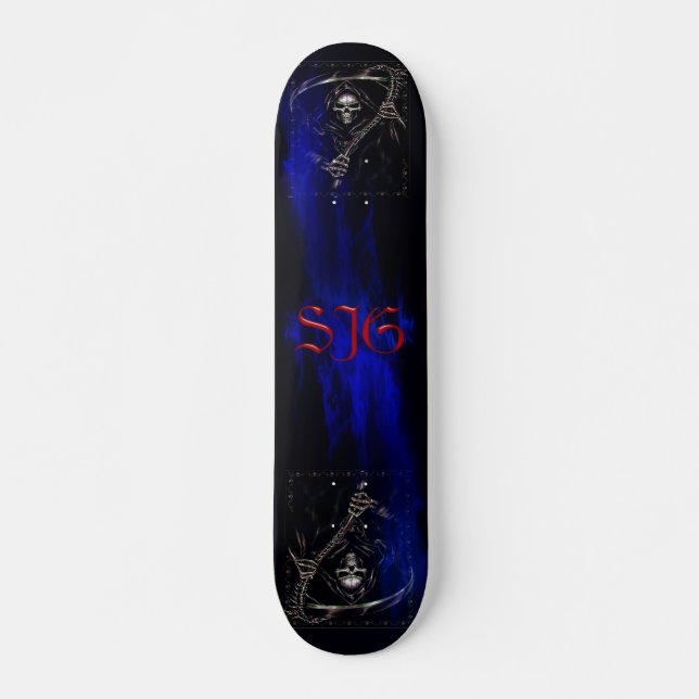 Skateboard Parca con las llamas azules (Anverso )