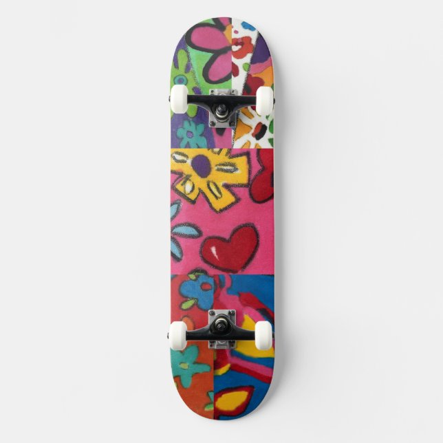 Skateboard Parche Floral de Janina (Anverso)