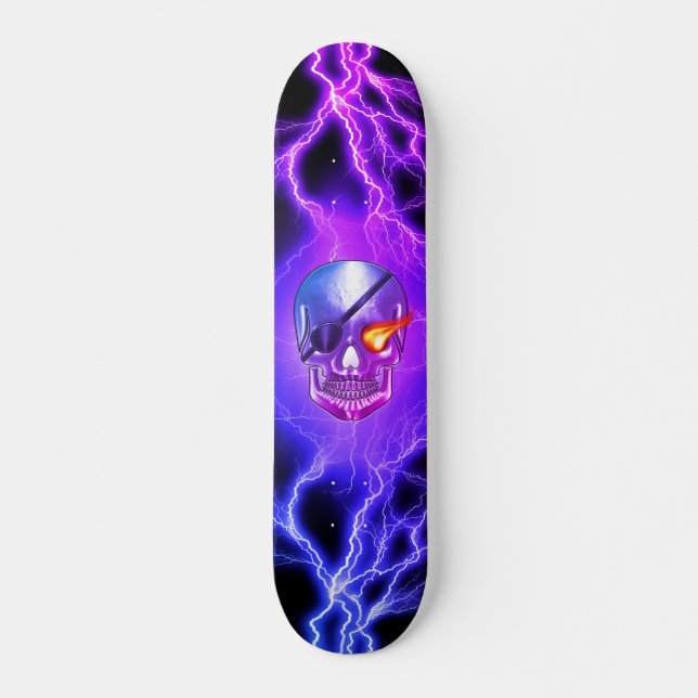 Skateboard Parche para el ojo de pirata de cráneo  (Anverso )