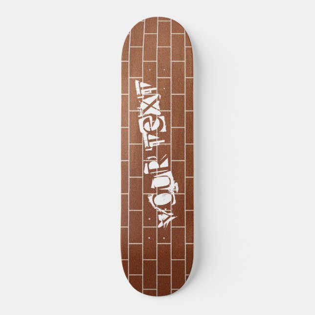 Skateboard Pared de ladrillo - Texto/Nombre Personalizado / M (Anverso)