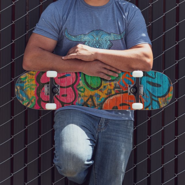 Skateboard Pared urbana unisex cubierta de grafitis (Exterior 3)