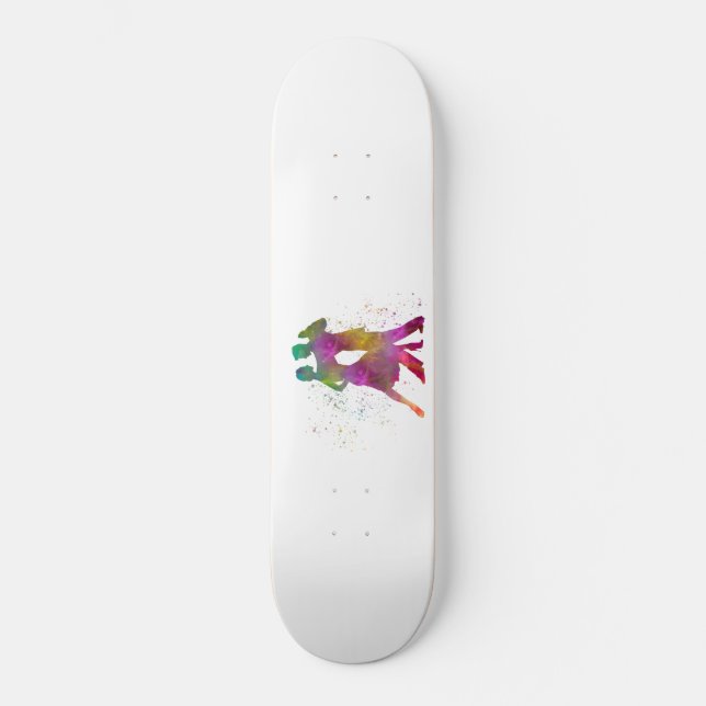 Skateboard Pareja de baile en acuarela (Anverso)