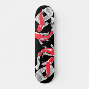 Skateboard Pareja de peces japoneses rojos