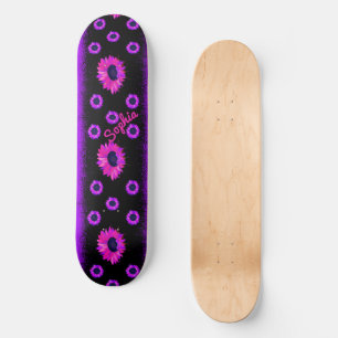 Skateboard Parking de girasol morado personalizado