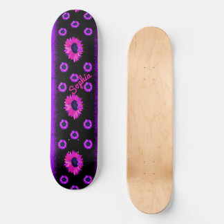 Skateboard Parking de girasol morado personalizado