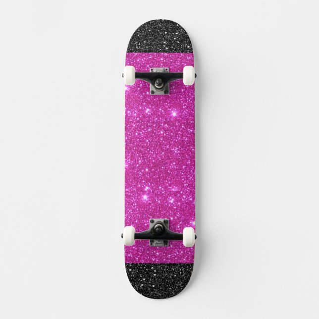 Skateboard Parkle rosa con estrella negra termina con skatebo (Anverso)