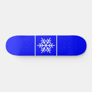 Skateboard Paro nórdico de copo de nieve franja fondo azul re