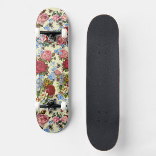 Skateboard Paseo con rosas, nomeolvides y abejas