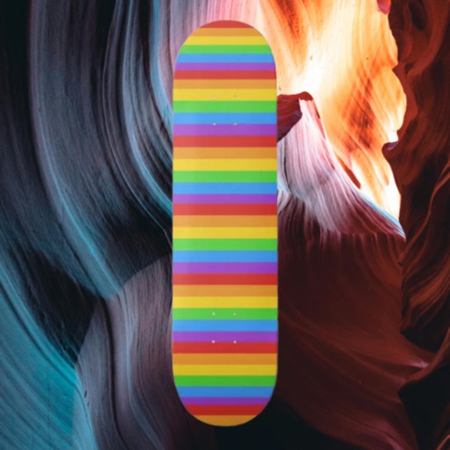 Skateboard Paseo del Orgullo: Bandera de Arcoíris Horizontal (Subido por el creador)