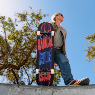 Skateboard PASEO RADICAL SK8 - Azul Oscuro y Rojo Brillante S