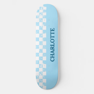 Skateboard Pastel Baby Blue Checkered