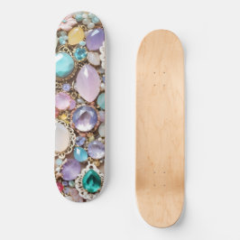 Skateboard Pastel Gems And Jewels In Pinks & Purples