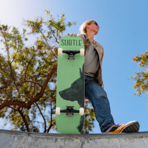 Skateboard Pastor alemán verde