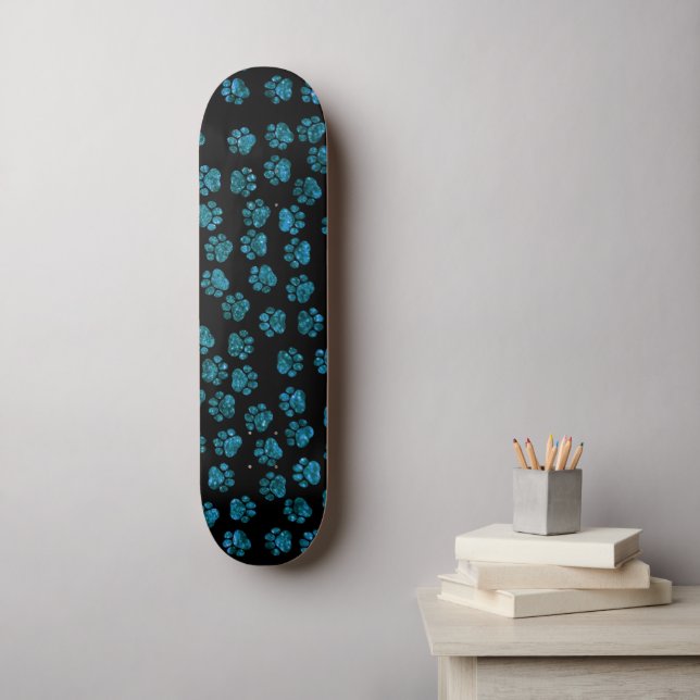 Skateboard Patas azules, patas Purpurinas, Purpurina azul, ga (Arte de la pared)