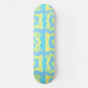 Skateboard Patchwork africano psicodélico: amarillo azul verd