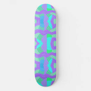 Skateboard Patchwork africano psicodélico: Azul Lilac Verde