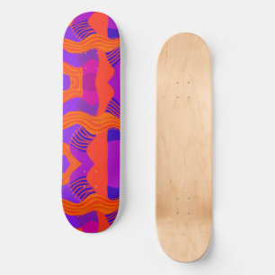 Skateboard Patchwork africano psicodélico - Azul Naranja mora