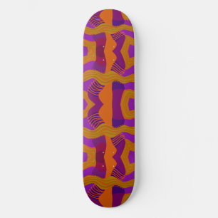 Skateboard Patchwork africano psicodélico: Oliva Naranja mora