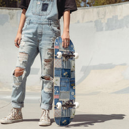 Skateboard Patchwork Denim