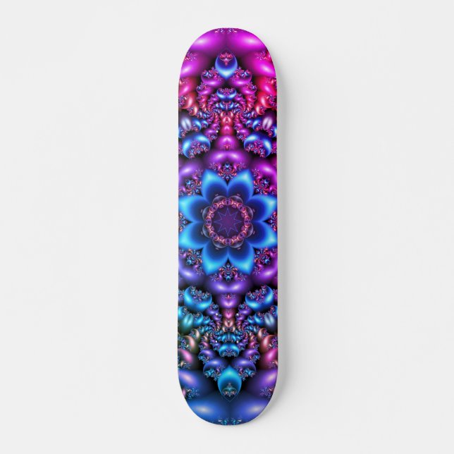 Skateboard patinador de flores psicodélicas mandala (Anverso )