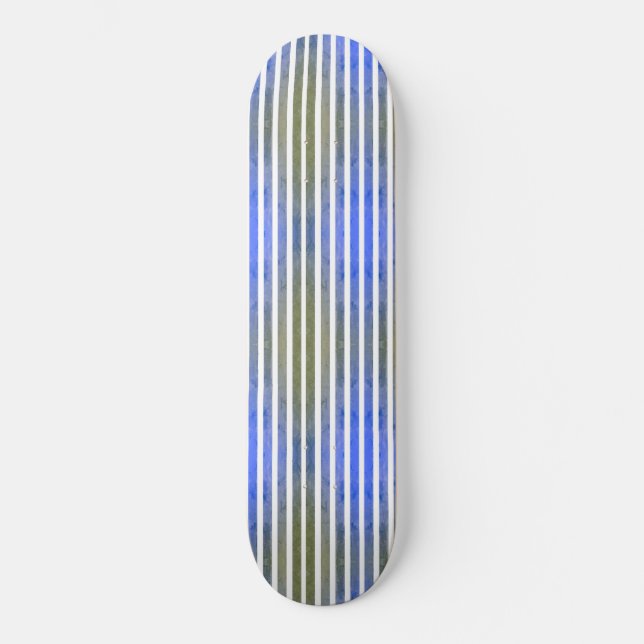 Skateboard patinador de líneas azul-verde (Anverso)
