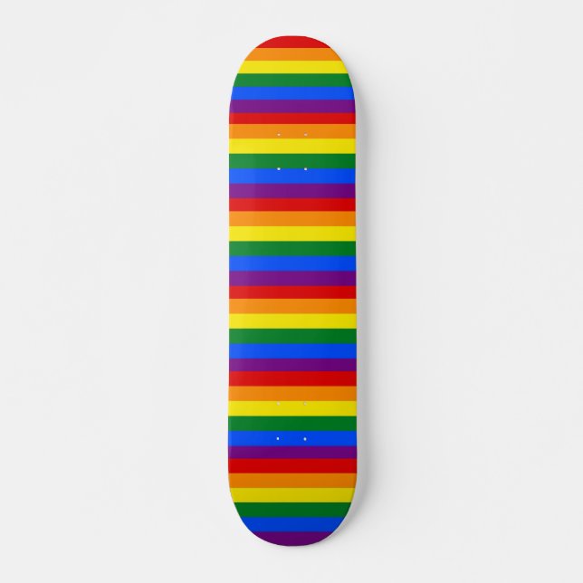 Skateboard Patinaje con bandera arco iris LGBT (Anverso )