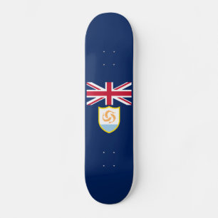 Skateboard Patinaje con bandera de Anguila Patriótica