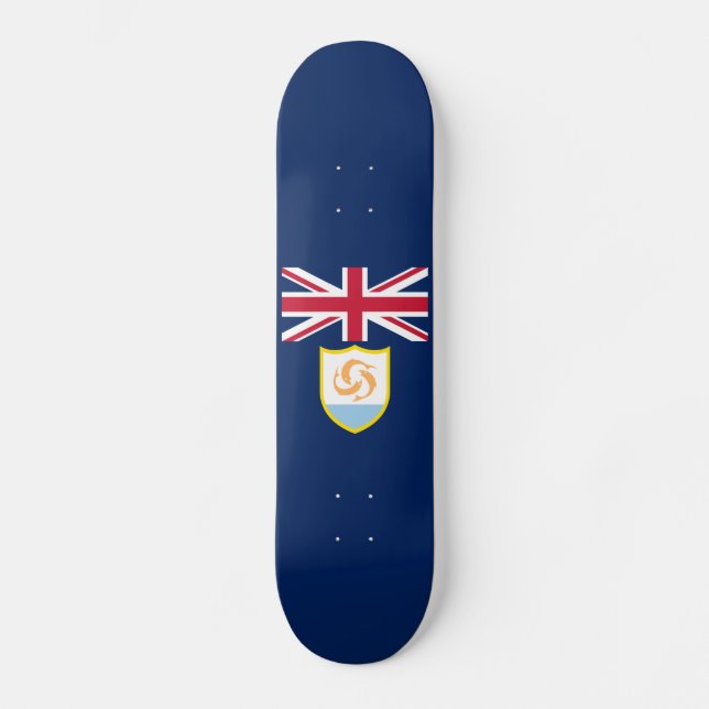 Skateboard Patinaje con bandera de Anguila Patriótica (Anverso)