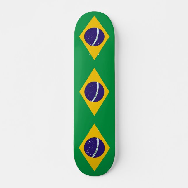 Skateboard Patinaje con bandera de Brasil (Anverso )