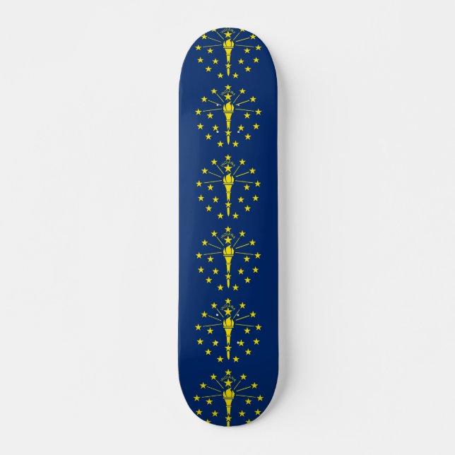 Skateboard Patinaje con bandera de Indiana (Anverso )