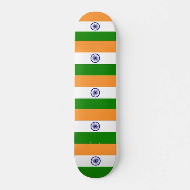 Skateboard Patinaje con bandera de la India (Anverso )