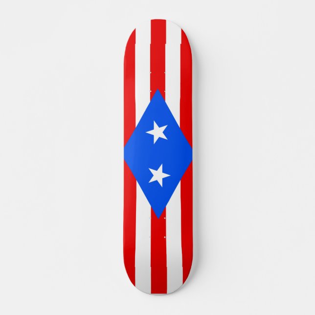 Skateboard Patinaje con bandera de Puerto Rico (Anverso )