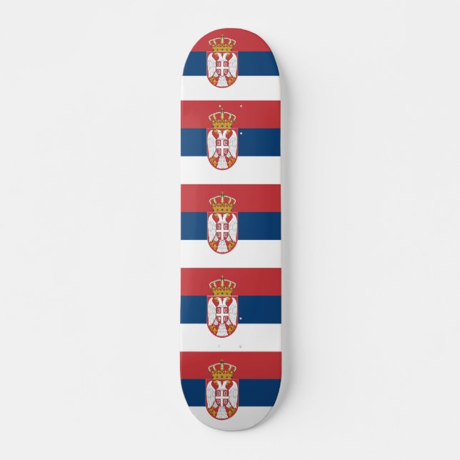 Skateboard Patinaje con bandera de Serbia (Anverso )