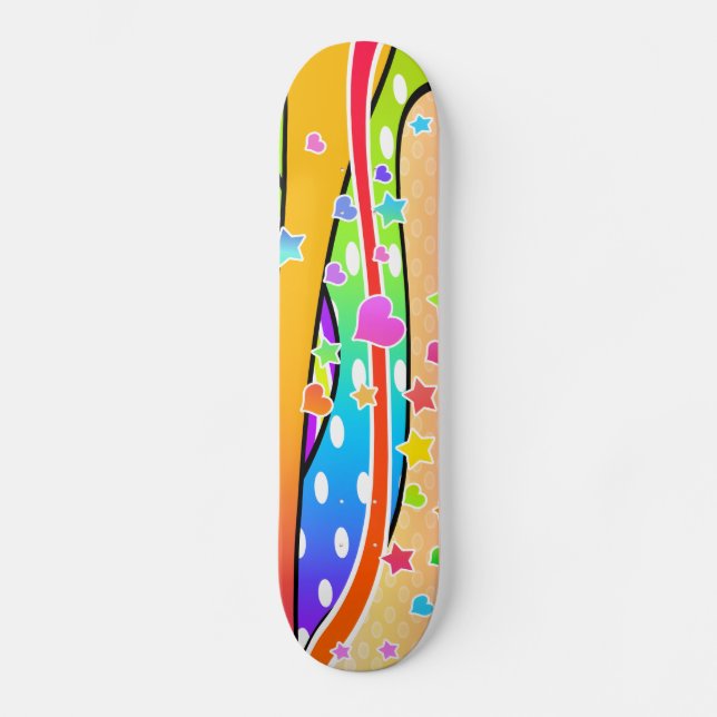 Skateboard PATINAJE DE ARTE POP retro (Anverso)