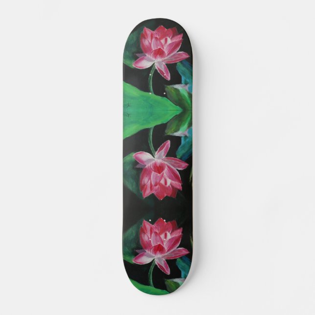 Skateboard Patinaje de Lotus Painting (Anverso)