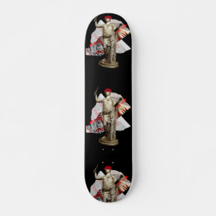 Skateboard Patinaje deportivo con estatua de Hipster