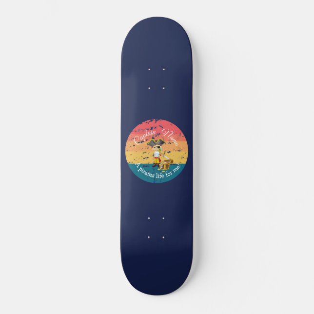 Skateboard Patinaje deportivo Nautical Blue Sunset Boy Pirate (Anverso)