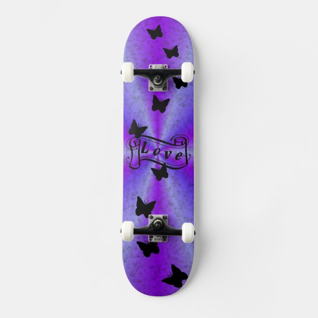 Skateboard Patinaje Giro Amor al Arcoiris con Mariposa (Anverso)