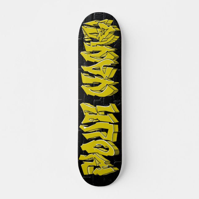 SKATEBOARD PATINAJE GRAFFITI WILDSTYLE GOLD PERSONALIZADO (Anverso )