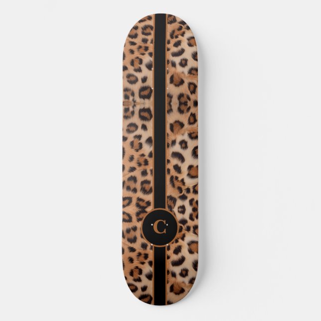 Skateboard Patinaje Personalizado de Leopardo fuerte y audaz (Anverso)