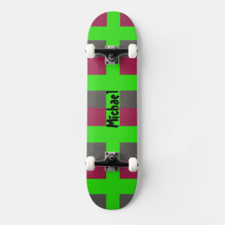 Skateboard Patinaje Preppy Verde Neon Simulación Gris Rojo