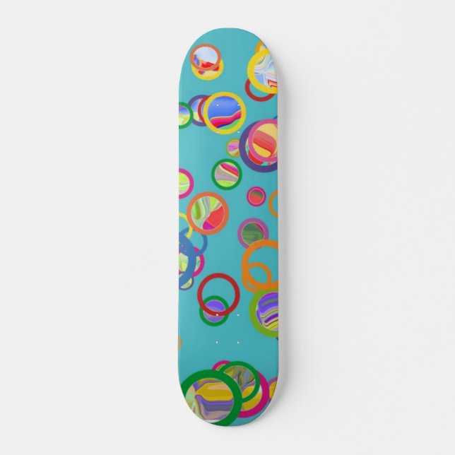 Skateboard Patinaje sobre círculos de colores (Anverso )