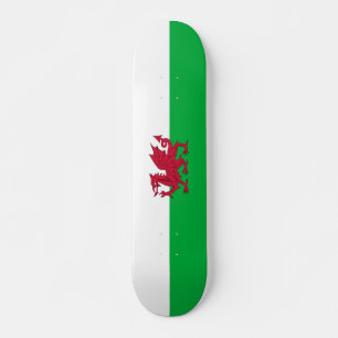 Skateboard Patinaje sobre la bandera de Gales