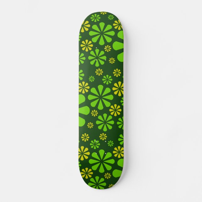 Skateboard Patinaje sobre las flores abstractas (Anverso)