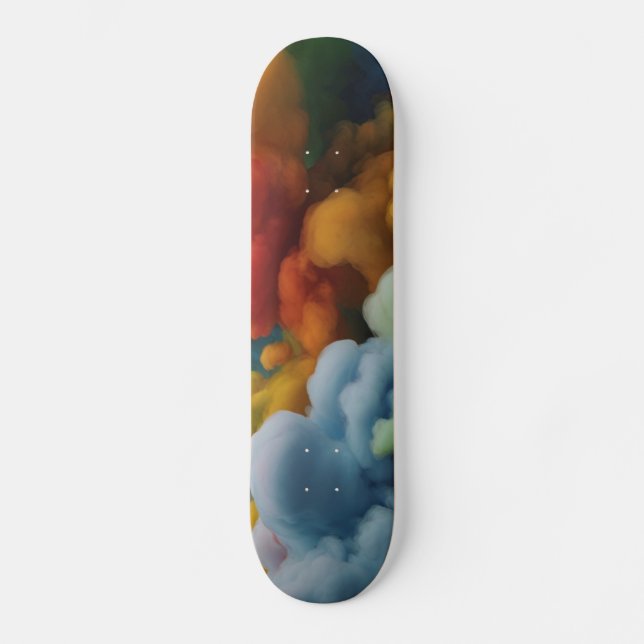 Skateboard Patinaje sobre las nubes de colores (Anverso)