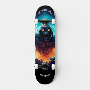 Skateboard Patinando fuera del infierno - Calavera