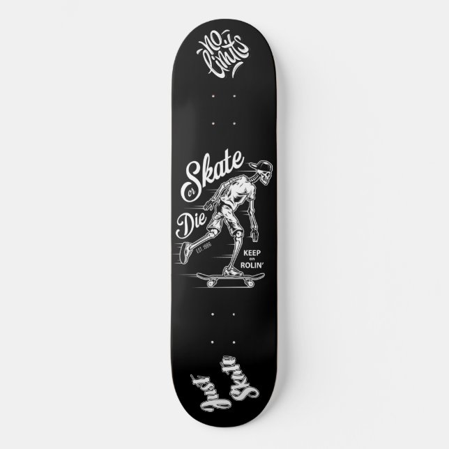 Skateboard Patinar o morir - Sigue rotando (Anverso)